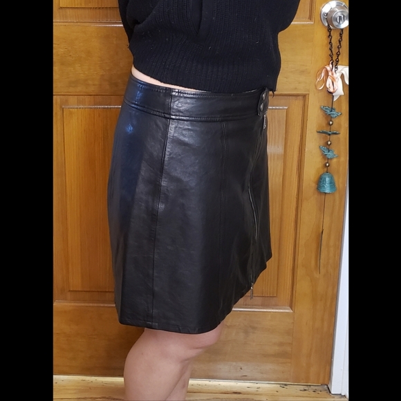 👗HOST PICK👗POLO Ralph Lauren Blue Label Sheep Leather Skirt - Picture 9 of 10